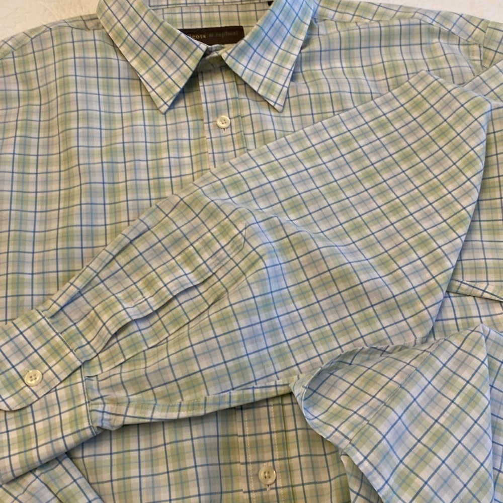 Men's Green Plaid Shirt Tricots St Raphael